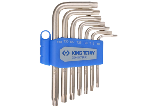 King Tony Torx L Key Set 7Pc Tamper Proof T10-T40 Standard Length freeshipping - Africa Tool Distributors