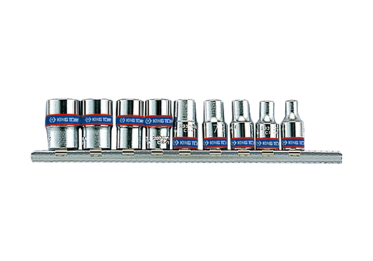 King Tony Socket Set 1/4"Dr Metric Rail 4-13mm 6P