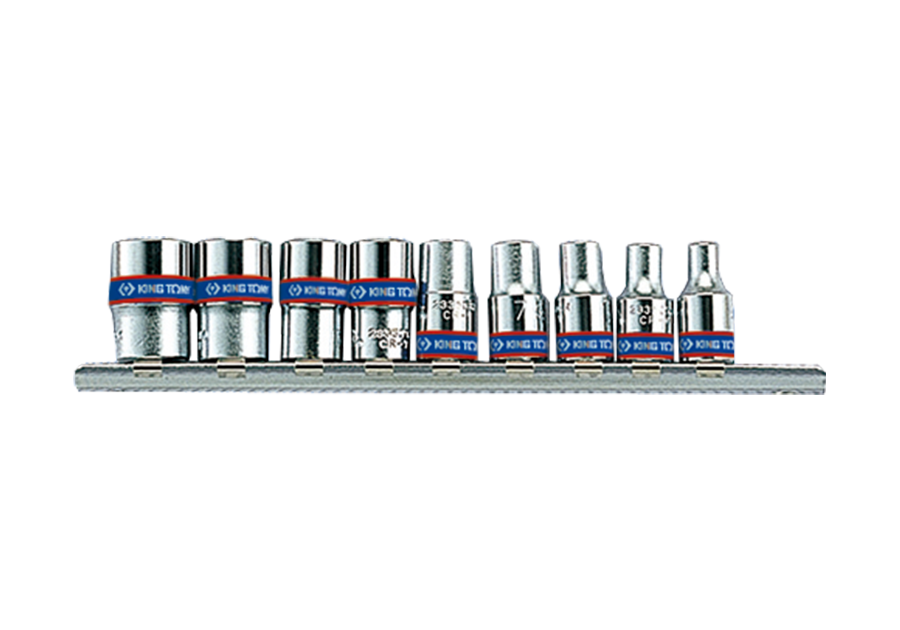 King Tony Socket Set 1/4"Dr On A Rail 5/32"-1/2" 9 Pieces freeshipping - Africa Tool Distributors