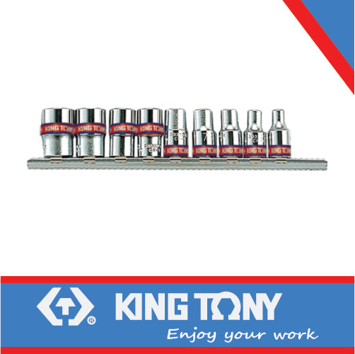 King Tony Socket Set 1/4" Imperial Rail 5/32" - 1/2"