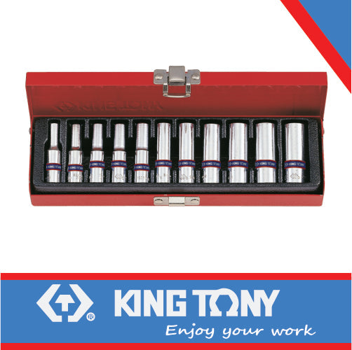 King Tony Socket Set 1/4"Dr Metric Deep 4-13Mm 6P freeshipping - Africa Tool Distributors