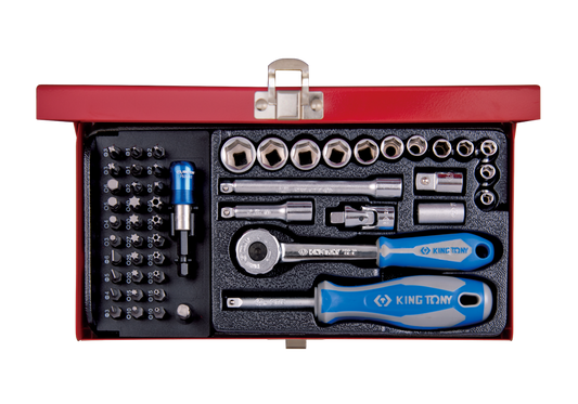 King Tony Socket Set 1/4"Dr Metric With Bits 4-14Mm 51Pc freeshipping - Africa Tool Distributors