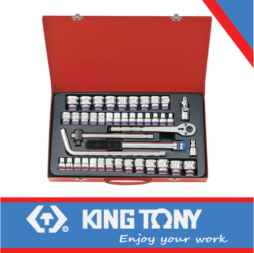 King Tony Socket Set 44Pc 1/2" Metric And S.A.E 8-32Mm 6P