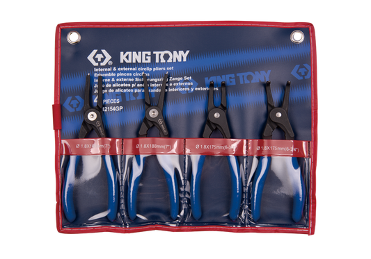 King Tony Pliers Circlip Set 4 Piece 180Mm With Hidden Spring freeshipping - Africa Tool Distributors