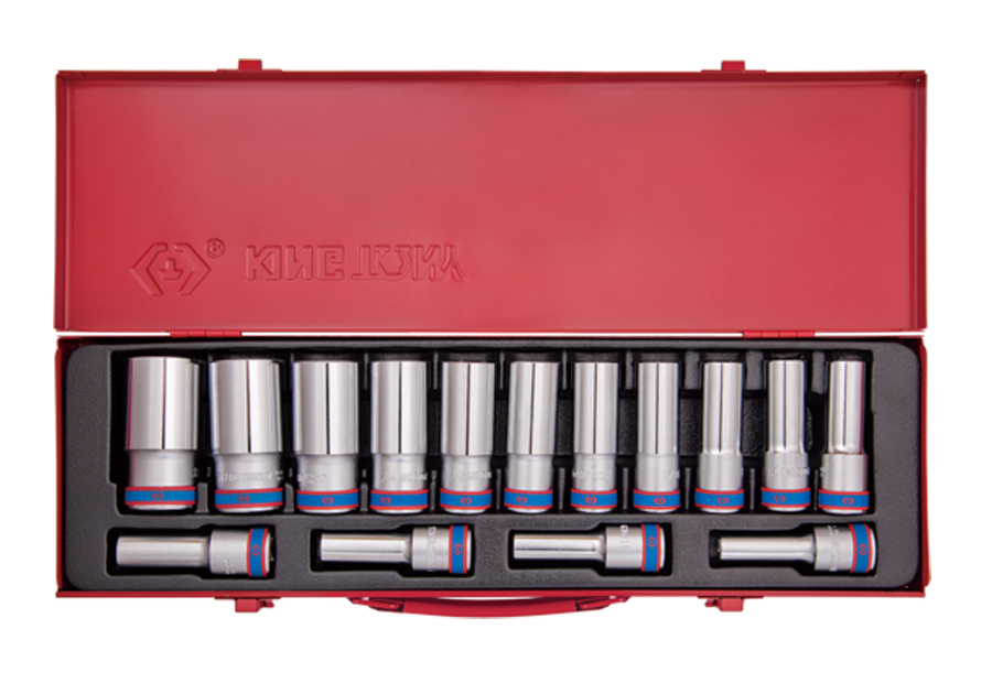 King Tony Deep Socket Set  1/2"Dr 10-32Mm 12 Point 15 Pieces freeshipping - Africa Tool Distributors