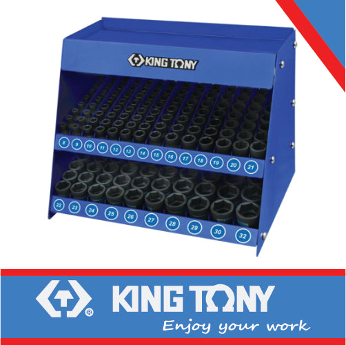 King Tony Socket Shelf Complete 1/2" Standard Impact 158Pc