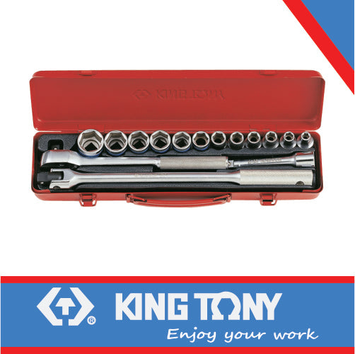 King Tony Socket Set 15Pc 1/2" 8-27Mm 6P