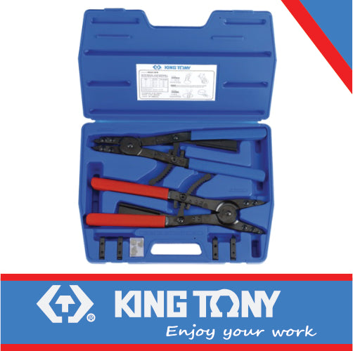 King Tony Pliers Circlip 406Mm Interchangeable Tips 11Pc