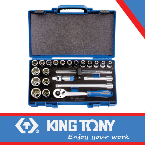 King Tony Socket Set 23Pc 1/2" 10-32Mm Eva Foam