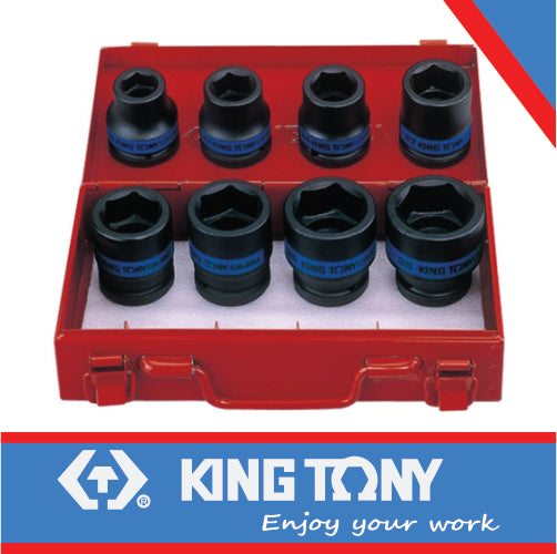 King Tony Socket Set 8Pc 3/4" Impact 19-38Mm