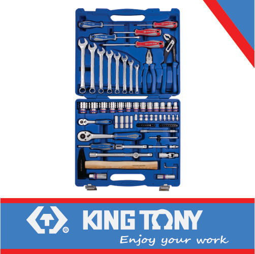 King Tony Socket Set Combination 1/4" & 1/2"Dr 77Pc