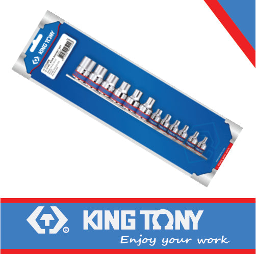 King Tony Socket Set 3/8" And 1/2" Male And Female Torx Rail