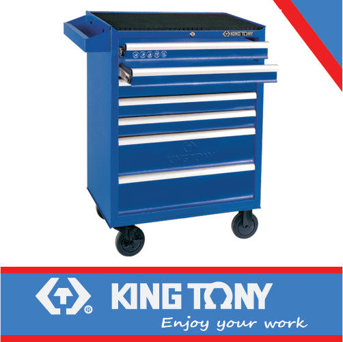 King Tony Tool Trolley Blue 7 Draw Ball Bearing Slides