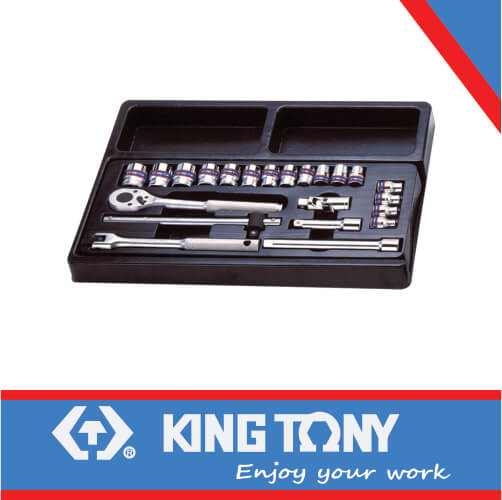 King Tony Socket Set 3/8" 6-22Mm 23Pc