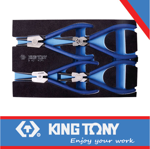 King Tony Pliers Set Circlip 175Mm 4Pc  Eva Foam