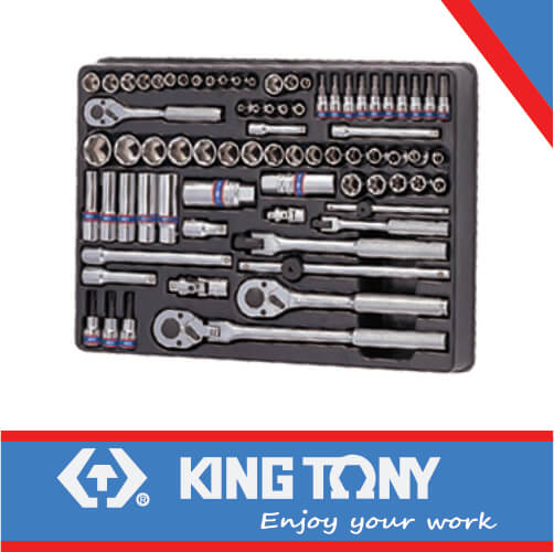 King Tony Socket Set Combination 1/4" And 3/8" 75Pc