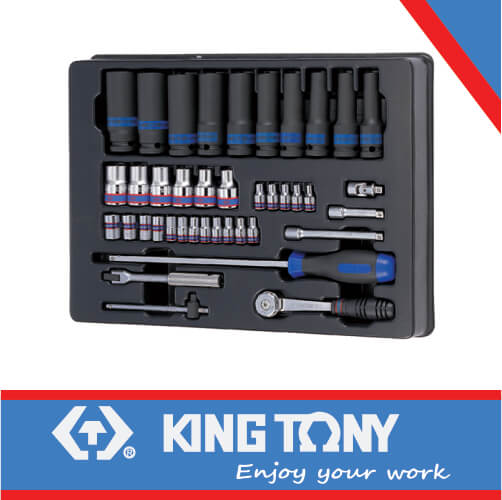 King Tony Socket Set Combination 40Pc 1/2" Std And Impact