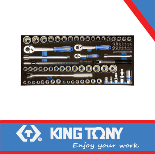 King Tony Socket Set Combination 1/4" - 3/8" & 1/2" Eva Foam