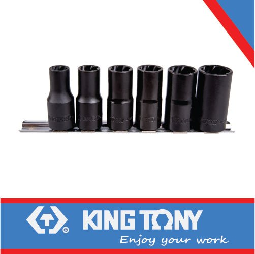 King Tony 1/2"Dr.Damaged Nut Remover Socket Set 10-19Mm 6Pc.