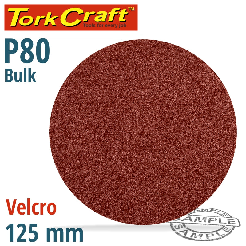 Sanding Disc 125Mm 80 Grit No Hole Bulk Hook And Loop