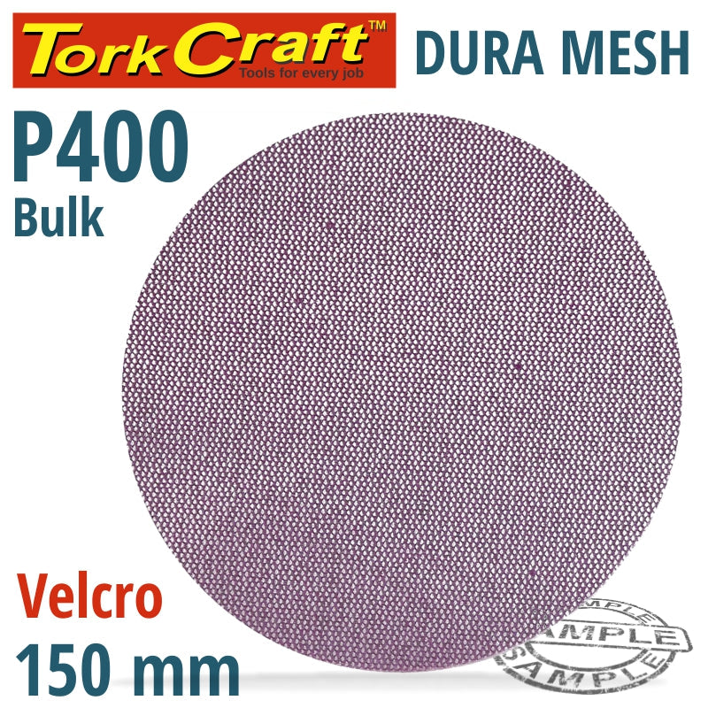 Dura Mesh Abr.Disc 150Mm Hook & Loop 400Grit Bulk For Sander Polisher