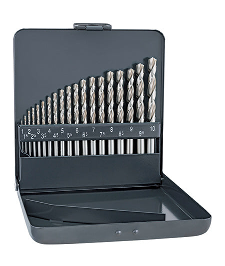 alpen pro 19-pcs hss-g 1 -10 x 0.5mm metal case 135 split point set