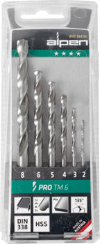 hss pro drill bit set 6 piece 2 - 8mm 111806100