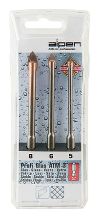 Alpen Profi Glass Drill Bit Set 3 Piece Hex Shank 5 6 8Mm freeshipping - Africa Tool Distributors