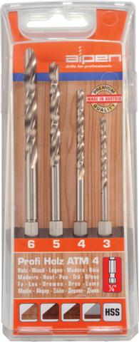 Alpen Hex Shank Set Hss For Wood 4 Piece 3 4 5 6Mm freeshipping - Africa Tool Distributors