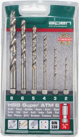 Alpen Hex Shank Hss Super Set 6 Piece 2 3 4 5 6 8Mm freeshipping - Africa Tool Distributors