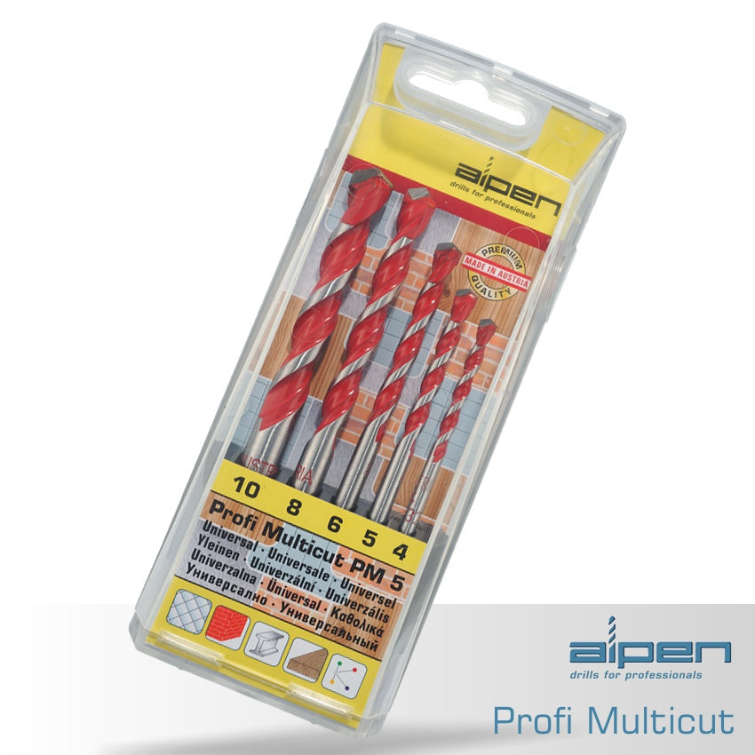 Alpen Multicut Drill Bit Set 5 Piece 4 5 6 8 10Mm freeshipping - Africa Tool Distributors