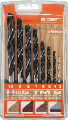 Alpen Wood Drill Bit Set 8 Piece 3-10Mm X 1Mm freeshipping - Africa Tool Distributors