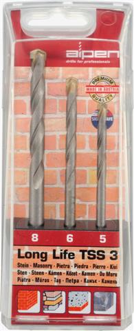 Alpen Masonry Drill Bit Set 3 Piece Long Life 5 6 8 freeshipping - Africa Tool Distributors