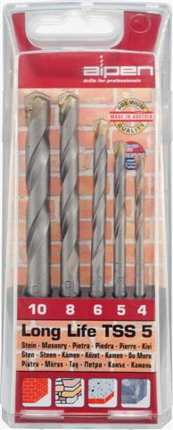 Masonry Drill Bit Set 5 Piece Long Life 4 5 6 8 10 freeshipping - Africa Tool Distributors