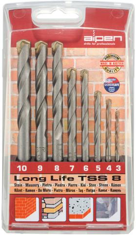 Masonry Drill Bit Set 8 Piece Long Life 3-10Mm freeshipping - Africa Tool Distributors