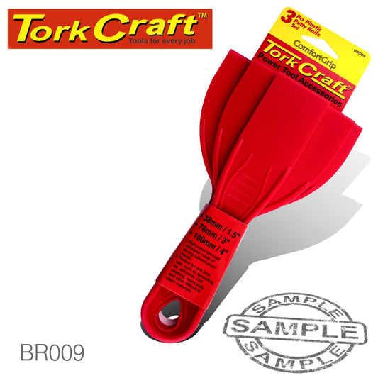 Tork Craft Putty Knife Plastic 3 Piece Set 38 76 & 100Mm 1.5'/3'/4' freeshipping - Africa Tool Distributors