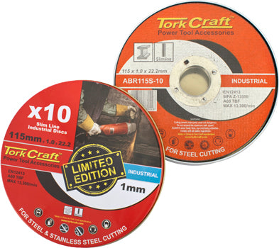 Tork Craft CUTTING DISC IND. METAL 115 x 1.0 x 22.2 MM 10PCE TIN CASE