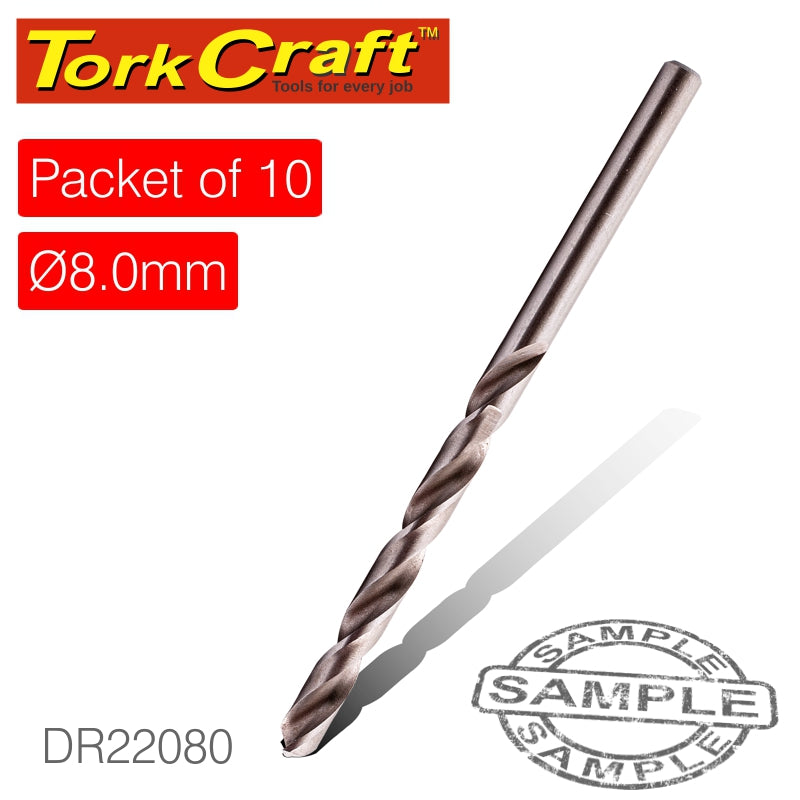 Drill Bit Hss Industrial 8.0Mm 135Deg Packet Of 10 freeshipping - Africa Tool Distributors