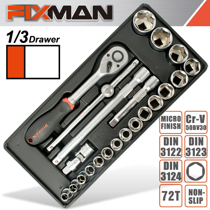 Fixman 22-Pc 1/2' Dr.Sockets & Accessories freeshipping - Africa Tool Distributors