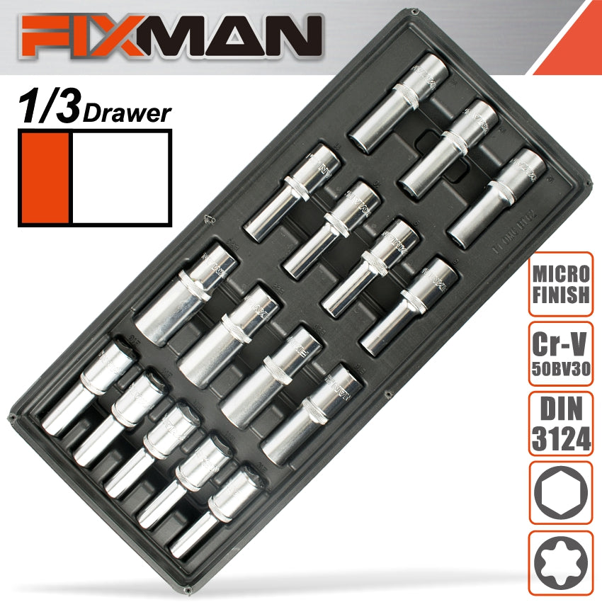 Fixman 16-Pc 1/2' Dr.Deep Sockets freeshipping - Africa Tool Distributors