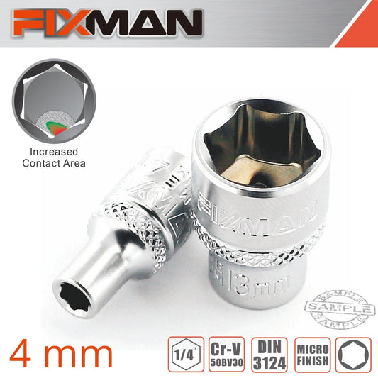 Fixman 1/4' Drive Hex Socket 4Mm freeshipping - Africa Tool Distributors