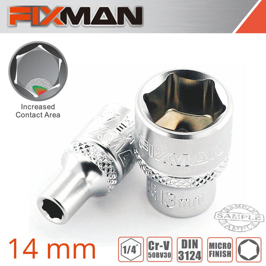 Fixman 1/4' Drive Hex Socket 14Mm freeshipping - Africa Tool Distributors