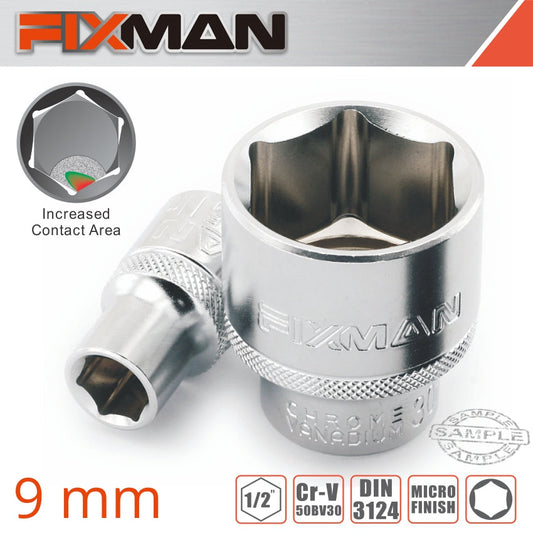 Fixman 1/2' Drive Hex Socket 9Mm X 21.8Mm freeshipping - Africa Tool Distributors