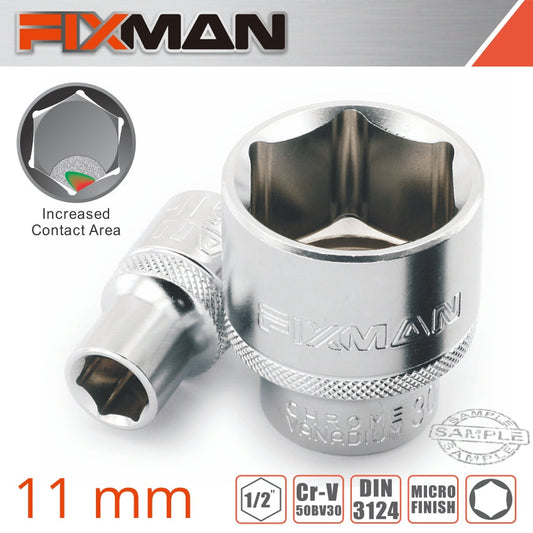 Fixman 1/2' Drive Hex Socket 11Mm X 21.8Mm freeshipping - Africa Tool Distributors