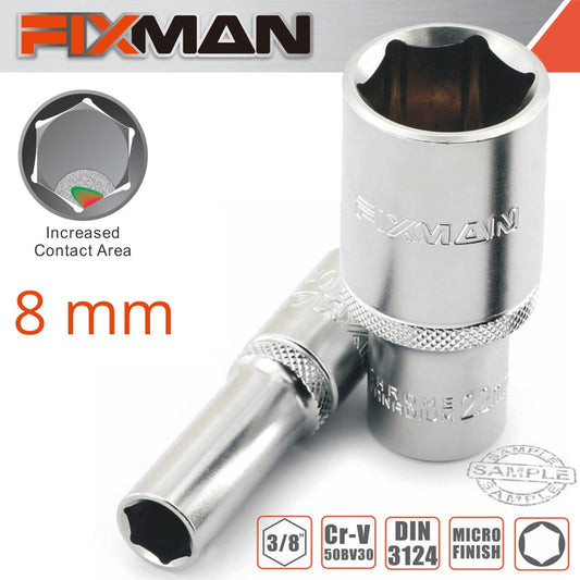 Fixman 3/8' Dr Deep Socket 8Mm freeshipping - Africa Tool Distributors