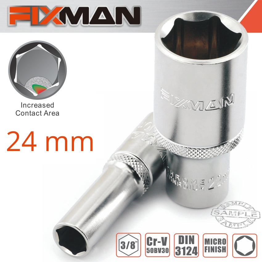 Fixman 3/8' Dr Deep Socket 24Mm freeshipping - Africa Tool Distributors