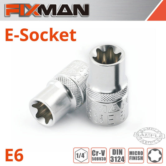 Fixman 1/4' Drive E-Socket 6 Point E6 freeshipping - Africa Tool Distributors