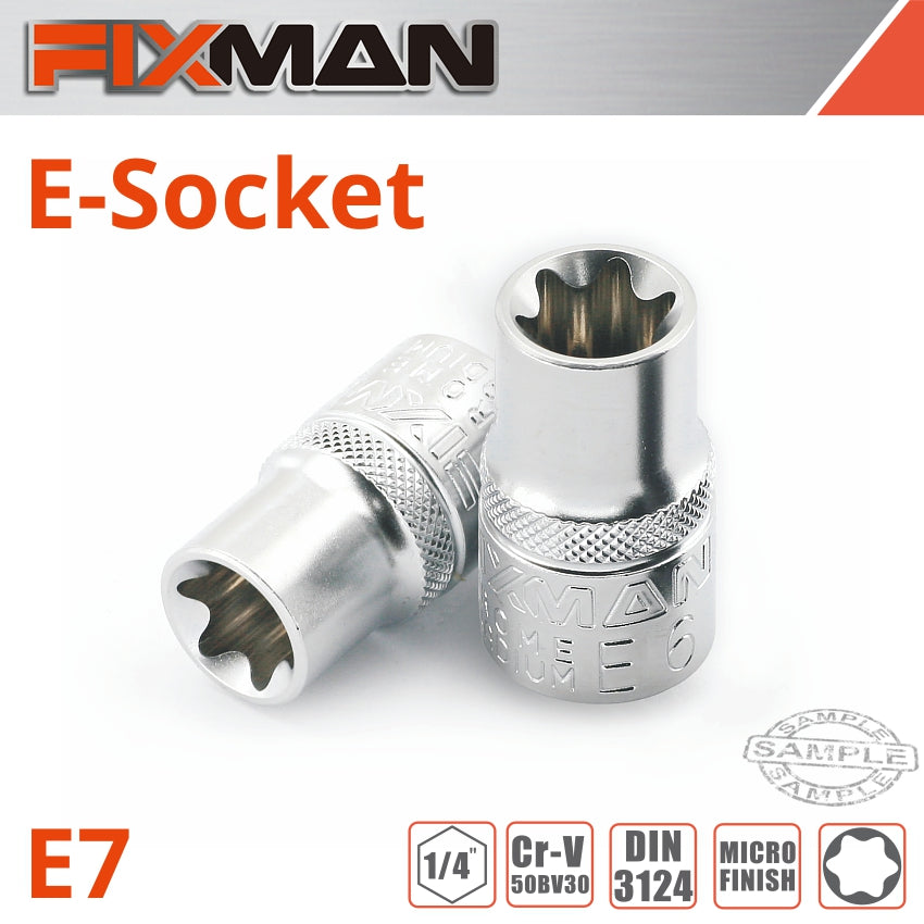 Fixman 1/4' Drive E-Socket 6 Point E7 freeshipping - Africa Tool Distributors