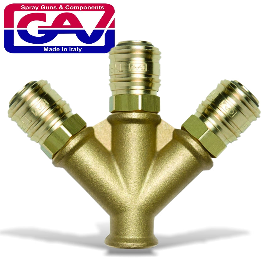 Gav Quick Coupler Brass Three Way3-8F freeshipping - Africa Tool Distributors