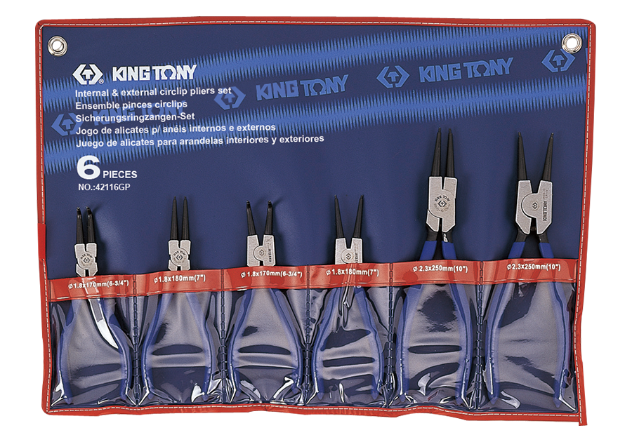 King Tony  Circlip Pliers Set 6 Piece 180Mm And 250Mm freeshipping - Africa Tool Distributors